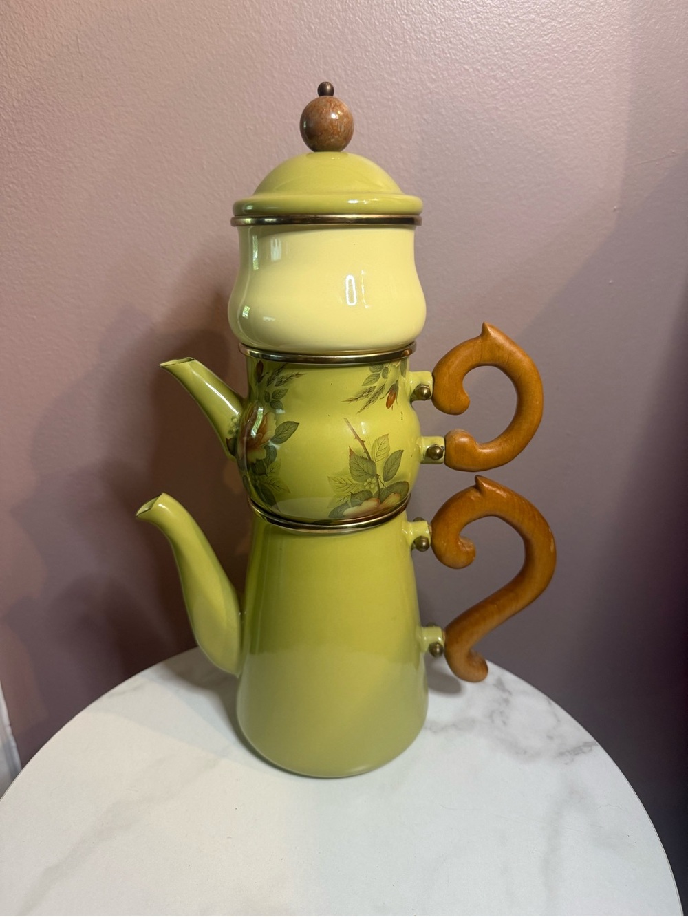 MacKenzie-Childs Ceramic Stacked “Camp” Teapot